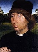 Hans Memling Portrait of a Young Man before a Landscape oil